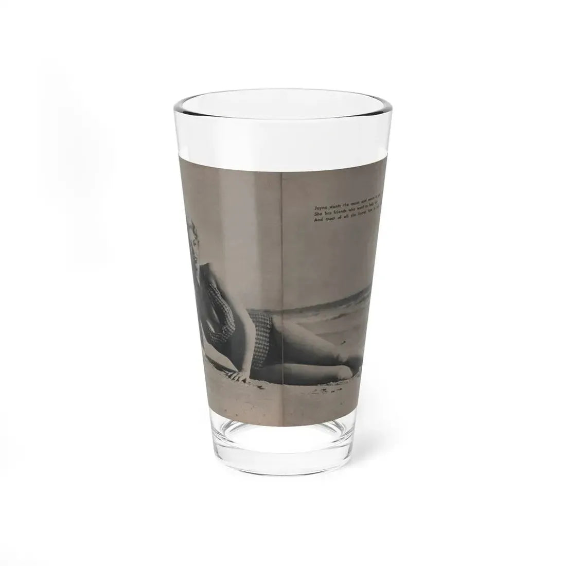 Jayne Mansfield #288 - JAYNE Pocket Magazine Pages 20 & 21 (Vintage Female Icon) Pint Glass 16oz 16oz - Go Mug Yourself