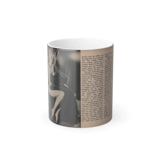 Jayne Mansfield #289 - JAYNE Pocket Magazine Pages 22 & 23 (Vintage Female Icon) Color Changing Coffee Mug 11oz - Go Mug Yourself