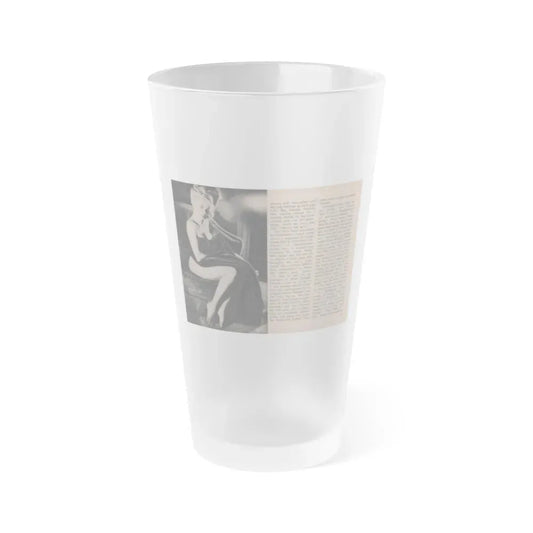 Jayne Mansfield #289 - JAYNE Pocket Magazine Pages 22 & 23 (Vintage Female Icon) Frosted Pint Glass 16oz 16oz Frosted - Go Mug Yourself