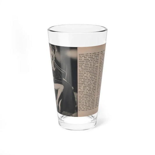 Jayne Mansfield #289 - JAYNE Pocket Magazine Pages 22 & 23 (Vintage Female Icon) Pint Glass 16oz 16oz - Go Mug Yourself