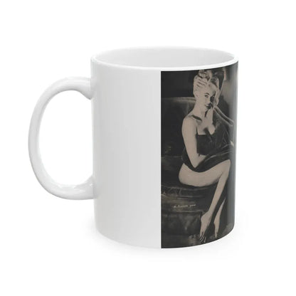 Jayne Mansfield #289 - JAYNE Pocket Magazine Pages 22 & 23 (Vintage Female Icon) White Coffee Mug - Go Mug Yourself