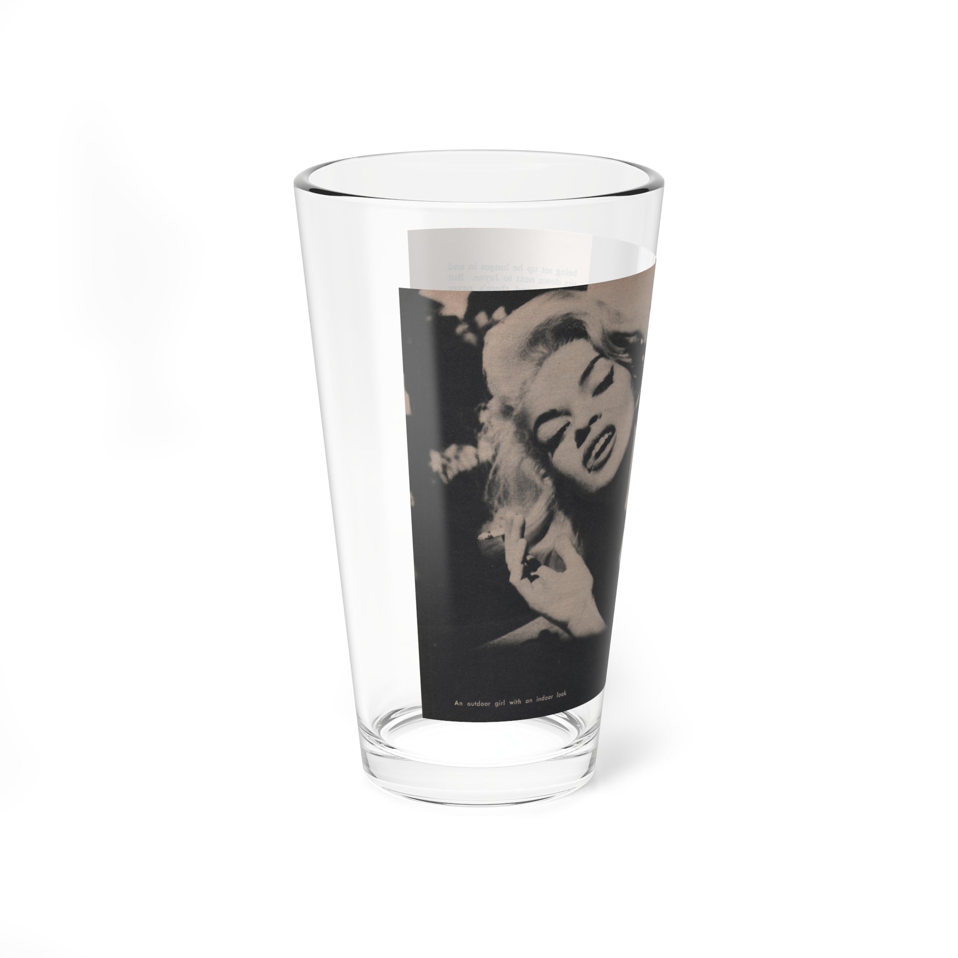 Jayne Mansfield #290 - JAYNE Pocket Magazine Pages 24 & 25 (Vintage Female Icon) Pint Glass 16oz-Go Mug Yourself