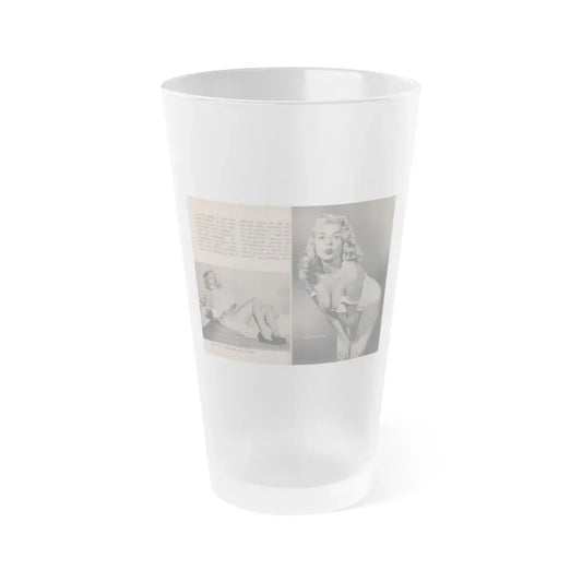 Jayne Mansfield #291 - JAYNE Pocket Magazine Pages 26 & 27 (Vintage Female Icon) Frosted Pint Glass 16oz 16oz Frosted - Go Mug Yourself
