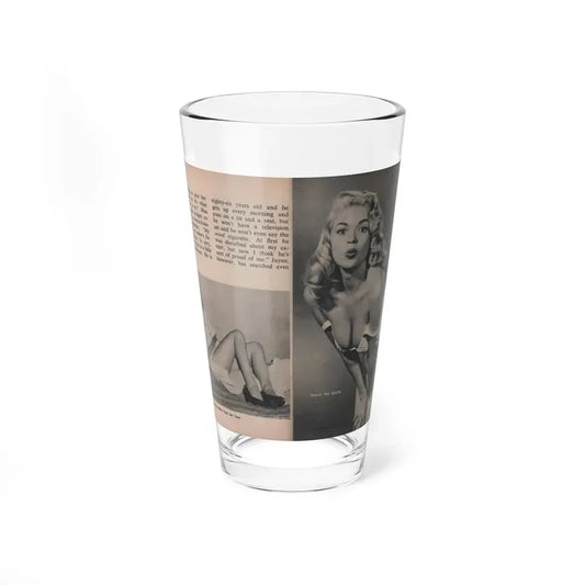 Jayne Mansfield #291 - JAYNE Pocket Magazine Pages 26 & 27 (Vintage Female Icon) Pint Glass 16oz 16oz - Go Mug Yourself