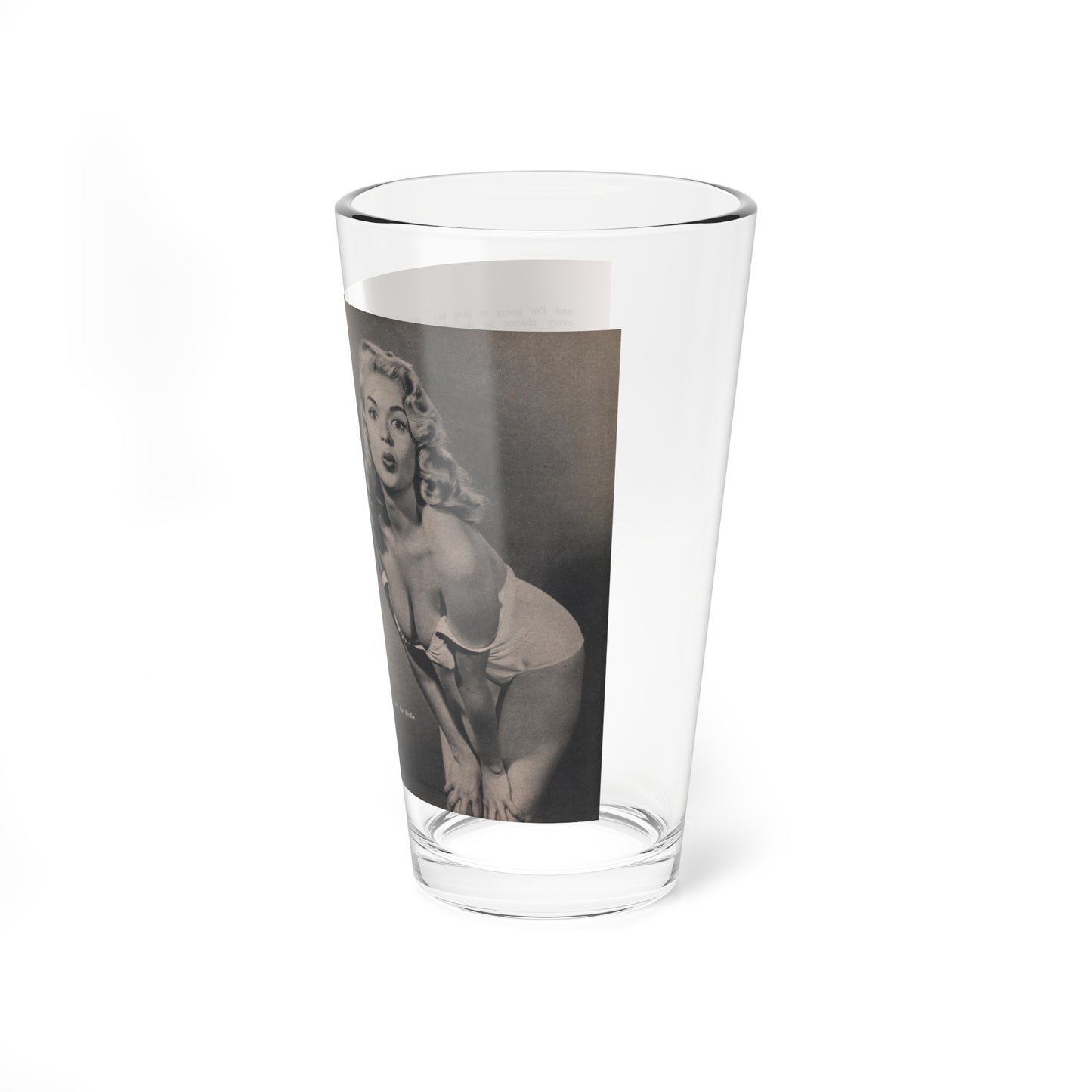 Jayne Mansfield #291 - JAYNE Pocket Magazine Pages 26 & 27 (Vintage Female Icon) Pint Glass 16oz-Go Mug Yourself