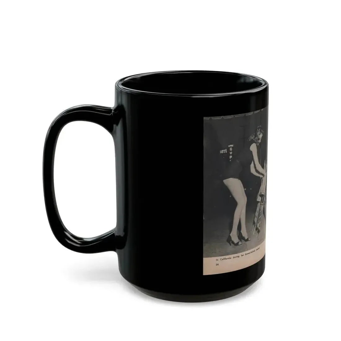 Jayne Mansfield #292 - JAYNE Pocket Magazine Pages 28 & 29 (Vintage Female Icon) Black Coffee Mug - Go Mug Yourself