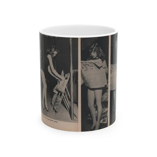 Jayne Mansfield #292 - JAYNE Pocket Magazine Pages 28 & 29 (Vintage Female Icon) White Coffee Mug 11oz - Go Mug Yourself
