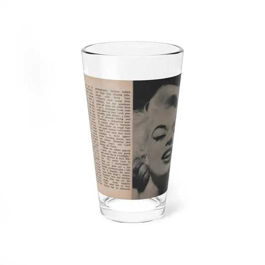 Jayne Mansfield #293 - JAYNE Pocket Magazine Pages 30 & 31 (Vintage Female Icon) Pint Glass 16oz 16oz - Go Mug Yourself