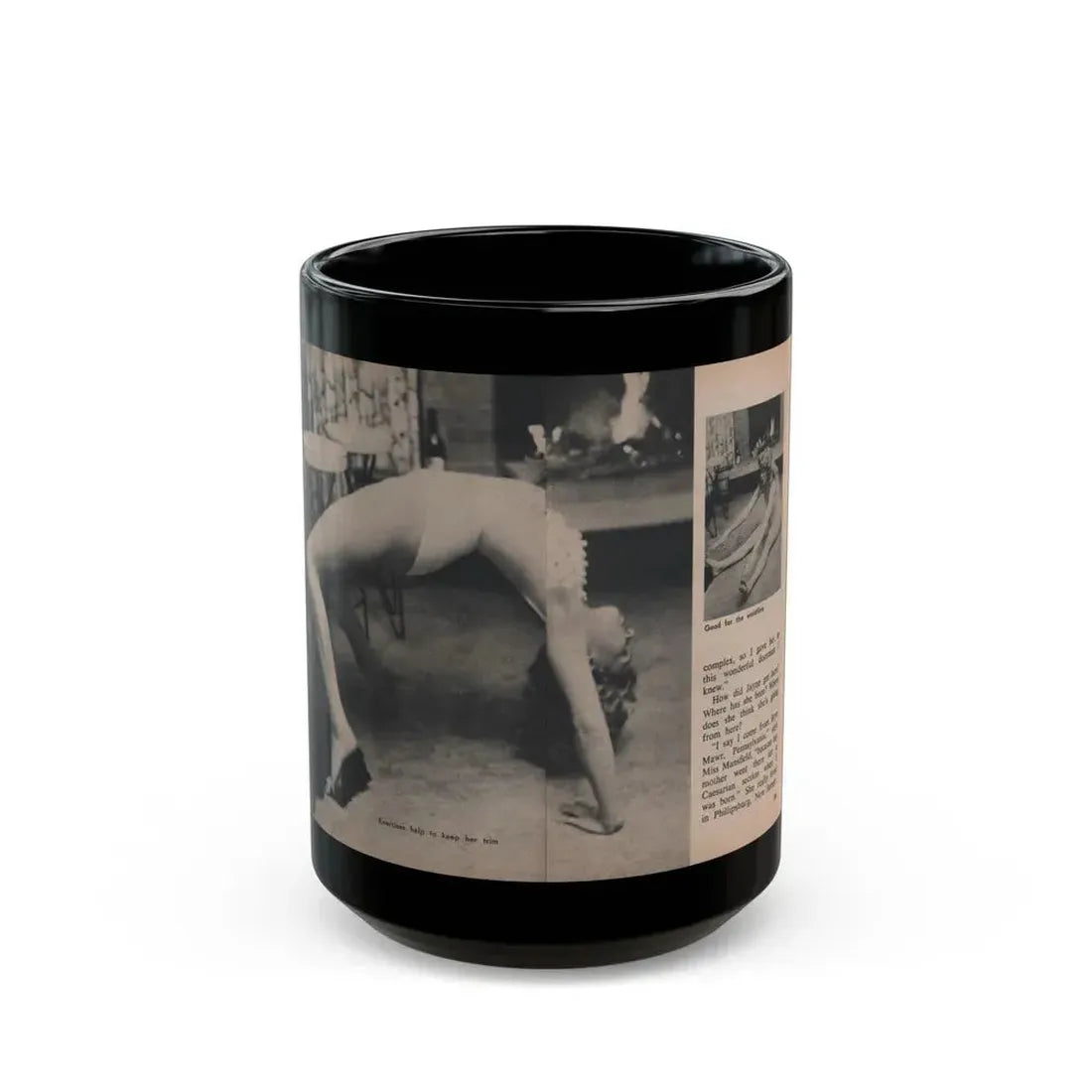 Jayne Mansfield #294 - JAYNE Pocket Magazine Pages 32 & 33 (Vintage Female Icon) Black Coffee Mug 15oz - Go Mug Yourself