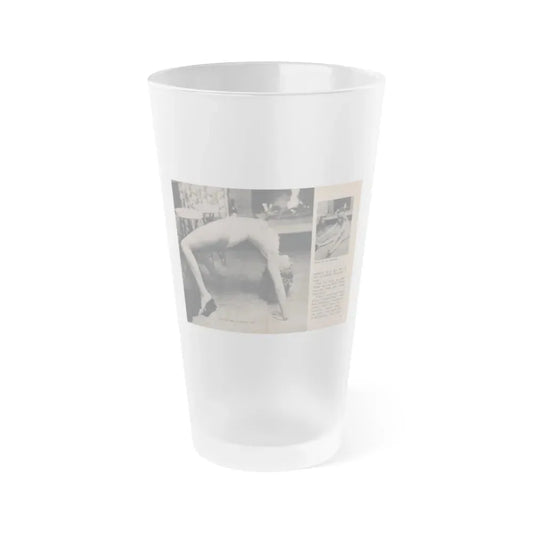 Jayne Mansfield #294 - JAYNE Pocket Magazine Pages 32 & 33 (Vintage Female Icon) Frosted Pint Glass 16oz 16oz Frosted - Go Mug Yourself
