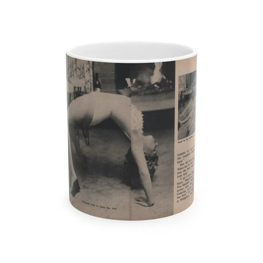 Jayne Mansfield #294 - JAYNE Pocket Magazine Pages 32 & 33 (Vintage Female Icon) White Coffee Mug 11oz - Go Mug Yourself
