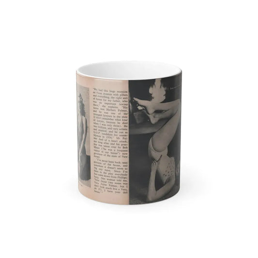 Jayne Mansfield #295 - JAYNE Pocket Magazine Pages 34 & 35 (Vintage Female Icon) Color Changing Coffee Mug 11oz - Go Mug Yourself