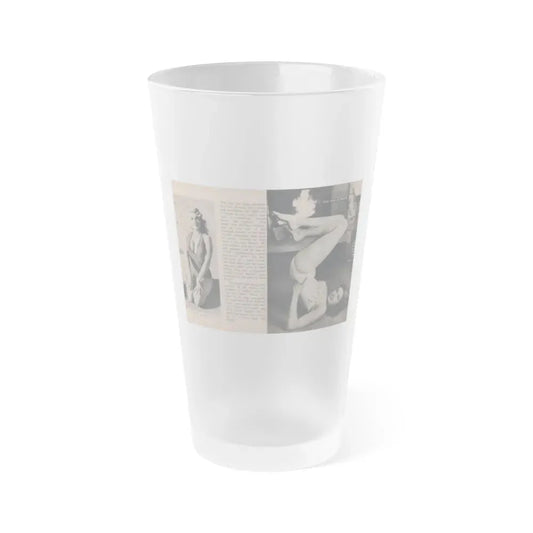 Jayne Mansfield #295 - JAYNE Pocket Magazine Pages 34 & 35 (Vintage Female Icon) Frosted Pint Glass 16oz 16oz Frosted - Go Mug Yourself
