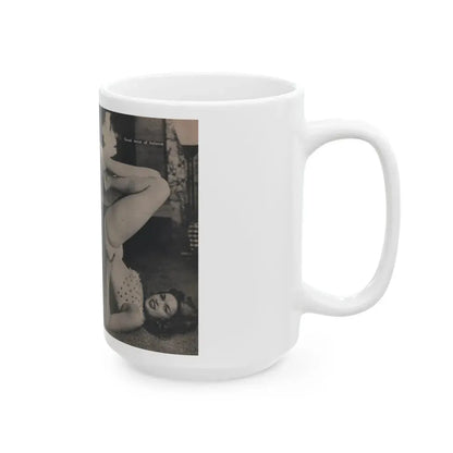 Jayne Mansfield #295 - JAYNE Pocket Magazine Pages 34 & 35 (Vintage Female Icon) White Coffee Mug - Go Mug Yourself