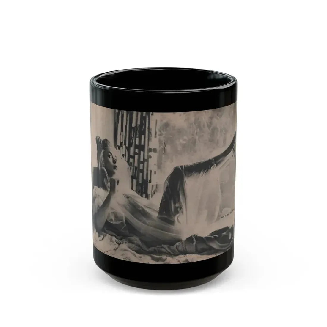 Jayne Mansfield #296 - JAYNE Pocket Magazine Pages 36 & 37 (Vintage Female Icon) Black Coffee Mug 15oz - Go Mug Yourself