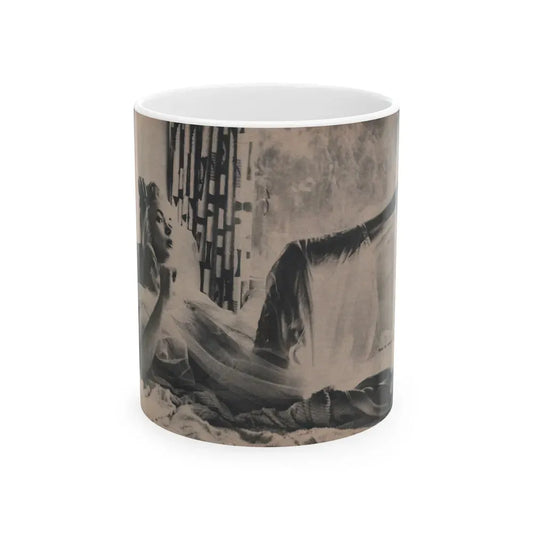 Jayne Mansfield #296 - JAYNE Pocket Magazine Pages 36 & 37 (Vintage Female Icon) White Coffee Mug 11oz - Go Mug Yourself