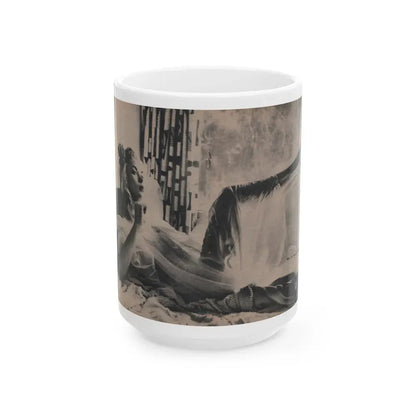 Jayne Mansfield #296 - JAYNE Pocket Magazine Pages 36 & 37 (Vintage Female Icon) White Coffee Mug 15oz - Go Mug Yourself