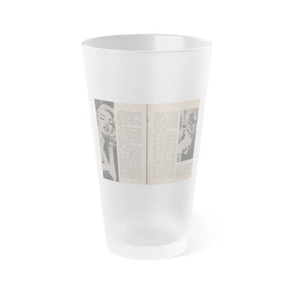 Jayne Mansfield #297 - JAYNE Pocket Magazine Pages 38 & 39 (Vintage Female Icon) Frosted Pint Glass 16oz 16oz Frosted - Go Mug Yourself