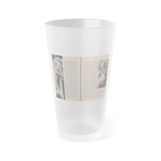 Jayne Mansfield #297 - JAYNE Pocket Magazine Pages 38 & 39 (Vintage Female Icon) Frosted Pint Glass 16oz 16oz Frosted - Go Mug Yourself