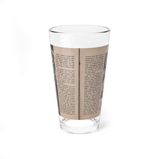 Jayne Mansfield #297 - JAYNE Pocket Magazine Pages 38 & 39 (Vintage Female Icon) Pint Glass 16oz 16oz - Go Mug Yourself