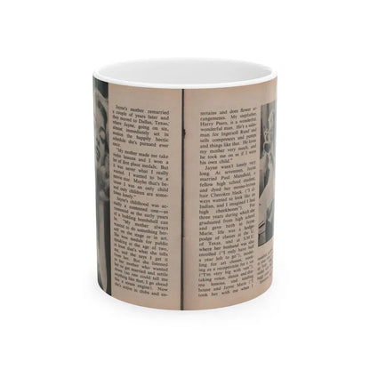 Jayne Mansfield #297 - JAYNE Pocket Magazine Pages 38 & 39 (Vintage Female Icon) White Coffee Mug 11oz - Go Mug Yourself