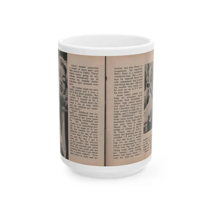 Jayne Mansfield #297 - JAYNE Pocket Magazine Pages 38 & 39 (Vintage Female Icon) White Coffee Mug 15oz - Go Mug Yourself