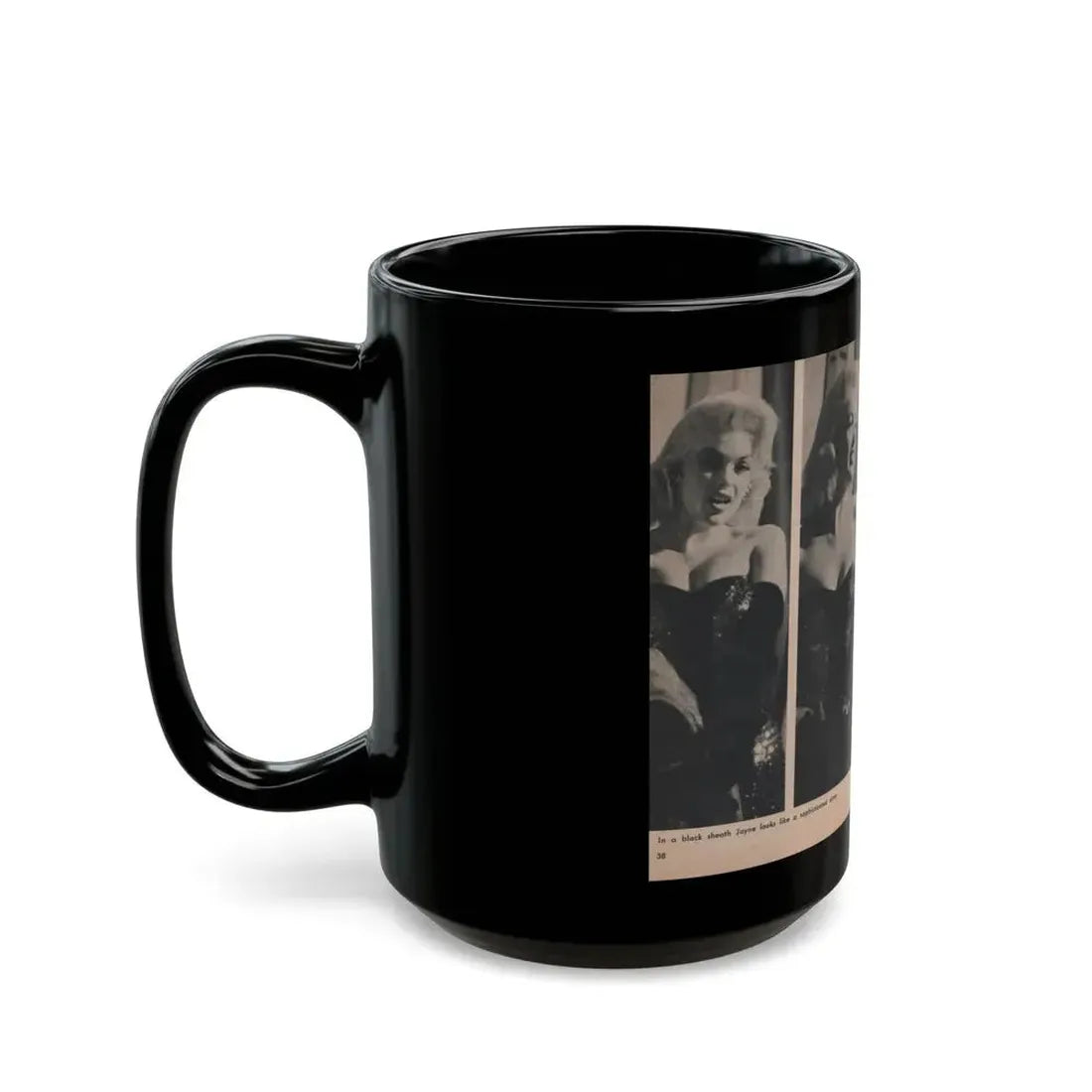 Jayne Mansfield #298 - JAYNE Pocket Magazine Pages 40 & 41 (Vintage Female Icon) Black Coffee Mug - Go Mug Yourself