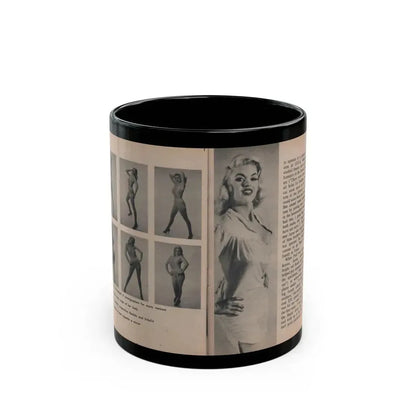 Jayne Mansfield #299 - JAYNE Pocket Magazine Pages 42 & 43 (Vintage Female Icon) Black Coffee Mug 11oz - Go Mug Yourself