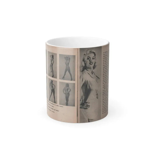 Jayne Mansfield #299 - JAYNE Pocket Magazine Pages 42 & 43 (Vintage Female Icon) Color Changing Coffee Mug 11oz - Go Mug Yourself
