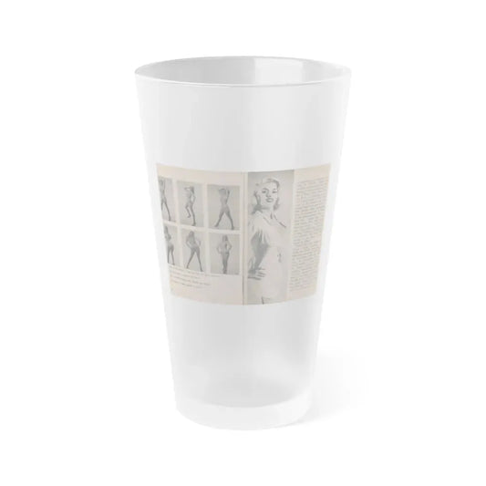 Jayne Mansfield #299 - JAYNE Pocket Magazine Pages 42 & 43 (Vintage Female Icon) Frosted Pint Glass 16oz 16oz Frosted - Go Mug Yourself