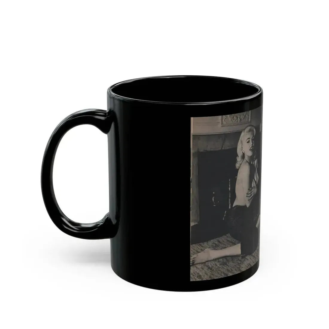 Jayne Mansfield #300 - JAYNE Pocket Magazine Pages 44 & 45 (Vintage Female Icon) Black Coffee Mug - Go Mug Yourself