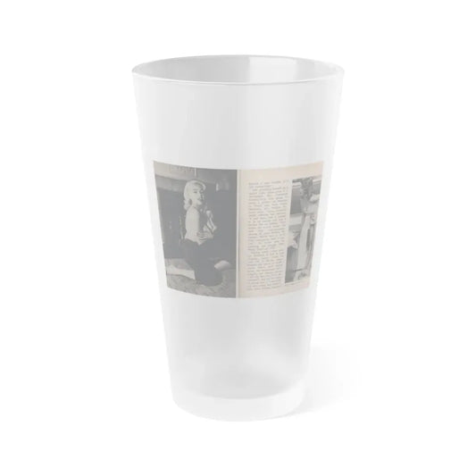 Jayne Mansfield #300 - JAYNE Pocket Magazine Pages 44 & 45 (Vintage Female Icon) Frosted Pint Glass 16oz 16oz Frosted - Go Mug Yourself