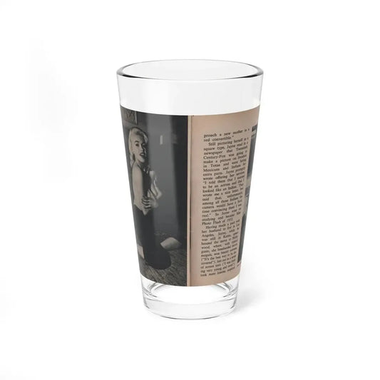 Jayne Mansfield #300 - JAYNE Pocket Magazine Pages 44 & 45 (Vintage Female Icon) Pint Glass 16oz 16oz - Go Mug Yourself