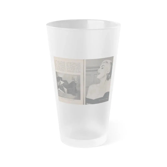 Jayne Mansfield #301 - JAYNE Pocket Magazine Pages 46 & 47 (Vintage Female Icon) Frosted Pint Glass 16oz 16oz Frosted - Go Mug Yourself