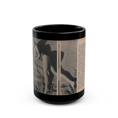 Jayne Mansfield #302 - JAYNE Pocket Magazine Pages 48 & 49 (Vintage Female Icon) Black Coffee Mug 15oz - Go Mug Yourself