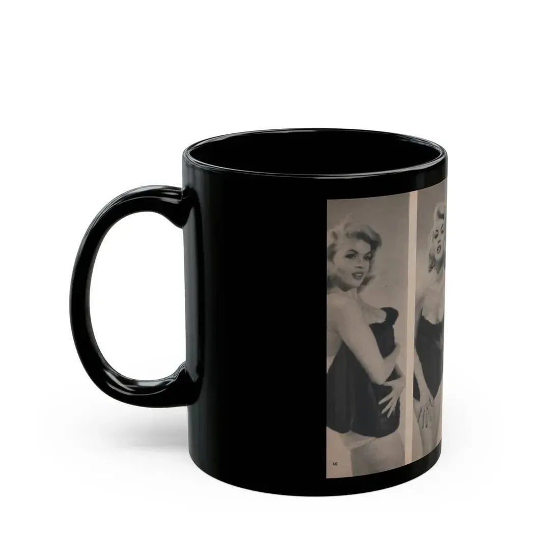Jayne Mansfield #303 - JAYNE Pocket Magazine Pages 50 & 51 (Vintage Female Icon) Black Coffee Mug - Go Mug Yourself
