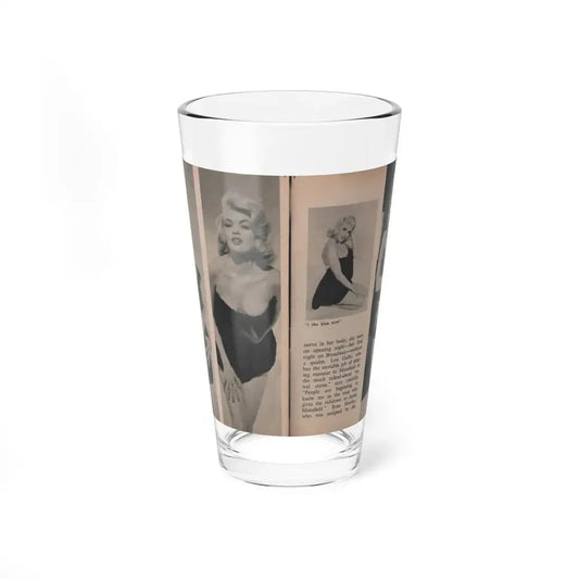 Jayne Mansfield #303 - JAYNE Pocket Magazine Pages 50 & 51 (Vintage Female Icon) Pint Glass 16oz 16oz - Go Mug Yourself