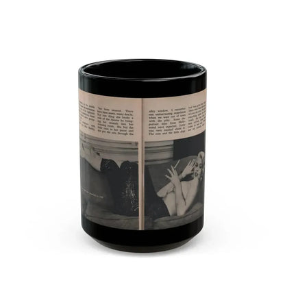 Jayne Mansfield #304 - JAYNE Pocket Magazine Pages 52 & 53 (Vintage Female Icon) Black Coffee Mug 15oz - Go Mug Yourself