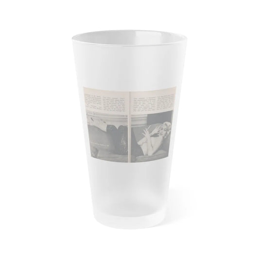 Jayne Mansfield #304 - JAYNE Pocket Magazine Pages 52 & 53 (Vintage Female Icon) Frosted Pint Glass 16oz-16oz-Frosted-Go Mug Yourself