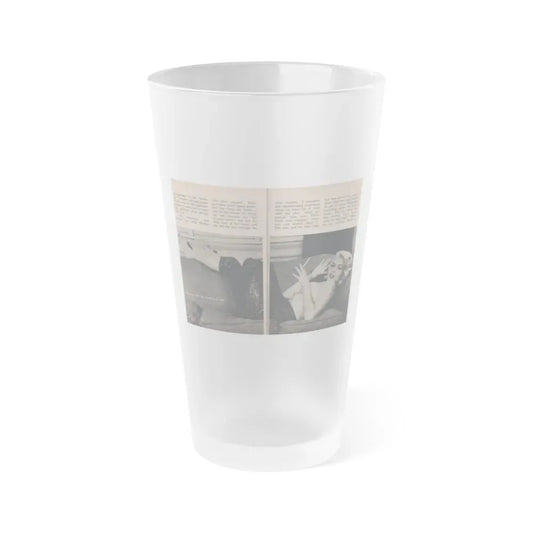 Jayne Mansfield #304 - JAYNE Pocket Magazine Pages 52 & 53 (Vintage Female Icon) Frosted Pint Glass 16oz 16oz Frosted - Go Mug Yourself