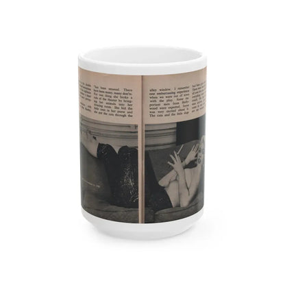 Jayne Mansfield #304 - JAYNE Pocket Magazine Pages 52 & 53 (Vintage Female Icon) White Coffee Mug 15oz - Go Mug Yourself
