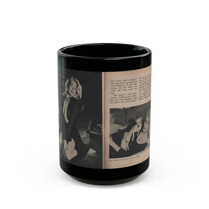 Jayne Mansfield #305 - JAYNE Pocket Magazine Pages 54 & 55 (Vintage Female Icon) Black Coffee Mug 15oz - Go Mug Yourself