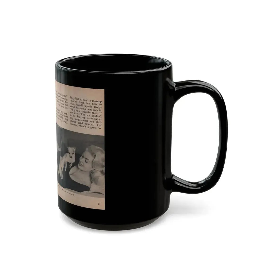 Jayne Mansfield #305 - JAYNE Pocket Magazine Pages 54 & 55 (Vintage Female Icon) Black Coffee Mug - Go Mug Yourself