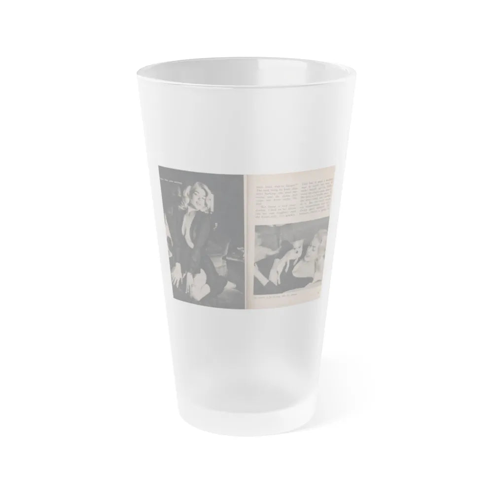 Jayne Mansfield #305 - JAYNE Pocket Magazine Pages 54 & 55 (Vintage Female Icon) Frosted Pint Glass 16oz-16oz-Frosted-Go Mug Yourself