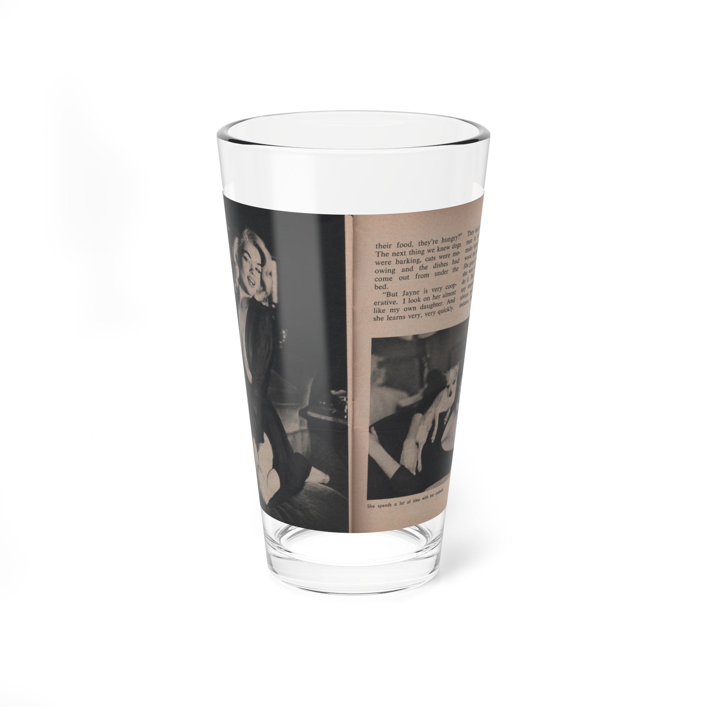 Jayne Mansfield #305 - JAYNE Pocket Magazine Pages 54 & 55 (Vintage Female Icon) Pint Glass 16oz-16oz-Go Mug Yourself