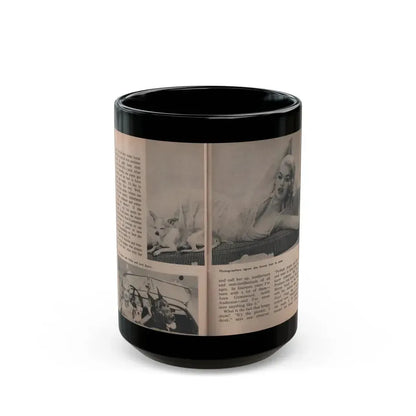 Jayne Mansfield #306 - JAYNE Pocket Magazine Pages 56 & 57 (Vintage Female Icon) Black Coffee Mug 15oz - Go Mug Yourself
