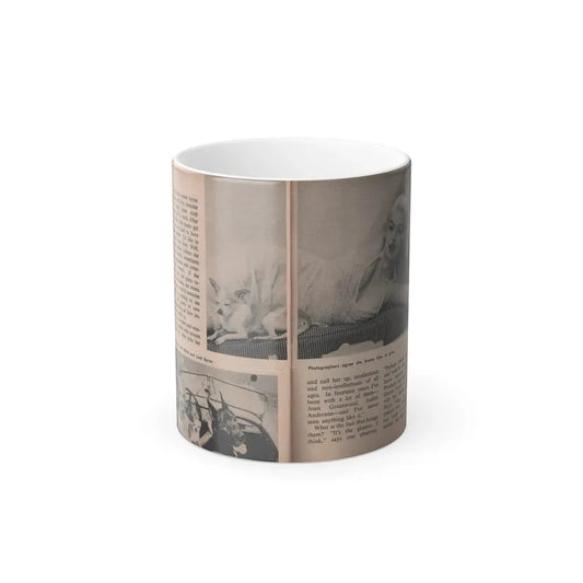 Jayne Mansfield #306 - JAYNE Pocket Magazine Pages 56 & 57 (Vintage Female Icon) Color Changing Coffee Mug 11oz - Go Mug Yourself