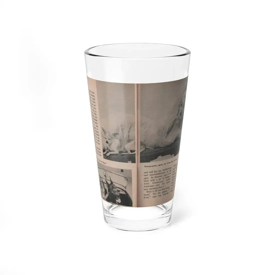 Jayne Mansfield #306 - JAYNE Pocket Magazine Pages 56 & 57 (Vintage Female Icon) Pint Glass 16oz 16oz - Go Mug Yourself