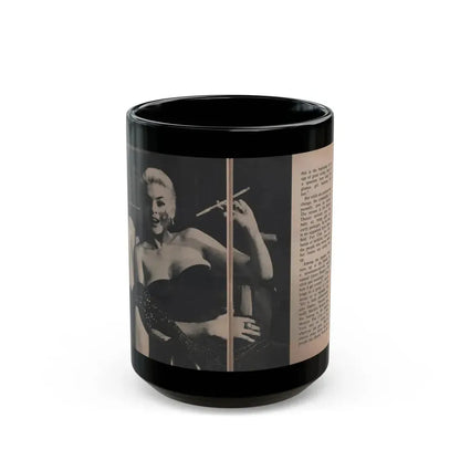 Jayne Mansfield #307 - JAYNE Pocket Magazine Pages 58 & 59 (Vintage Female Icon) Black Coffee Mug 15oz - Go Mug Yourself