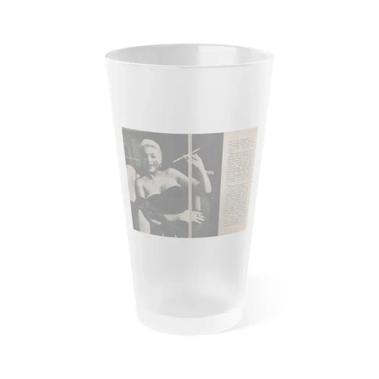 Jayne Mansfield #307 - JAYNE Pocket Magazine Pages 58 & 59 (Vintage Female Icon) Frosted Pint Glass 16oz 16oz Frosted - Go Mug Yourself